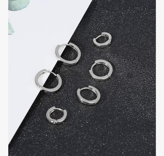 3 Pairs Small Hoop Earrings Set