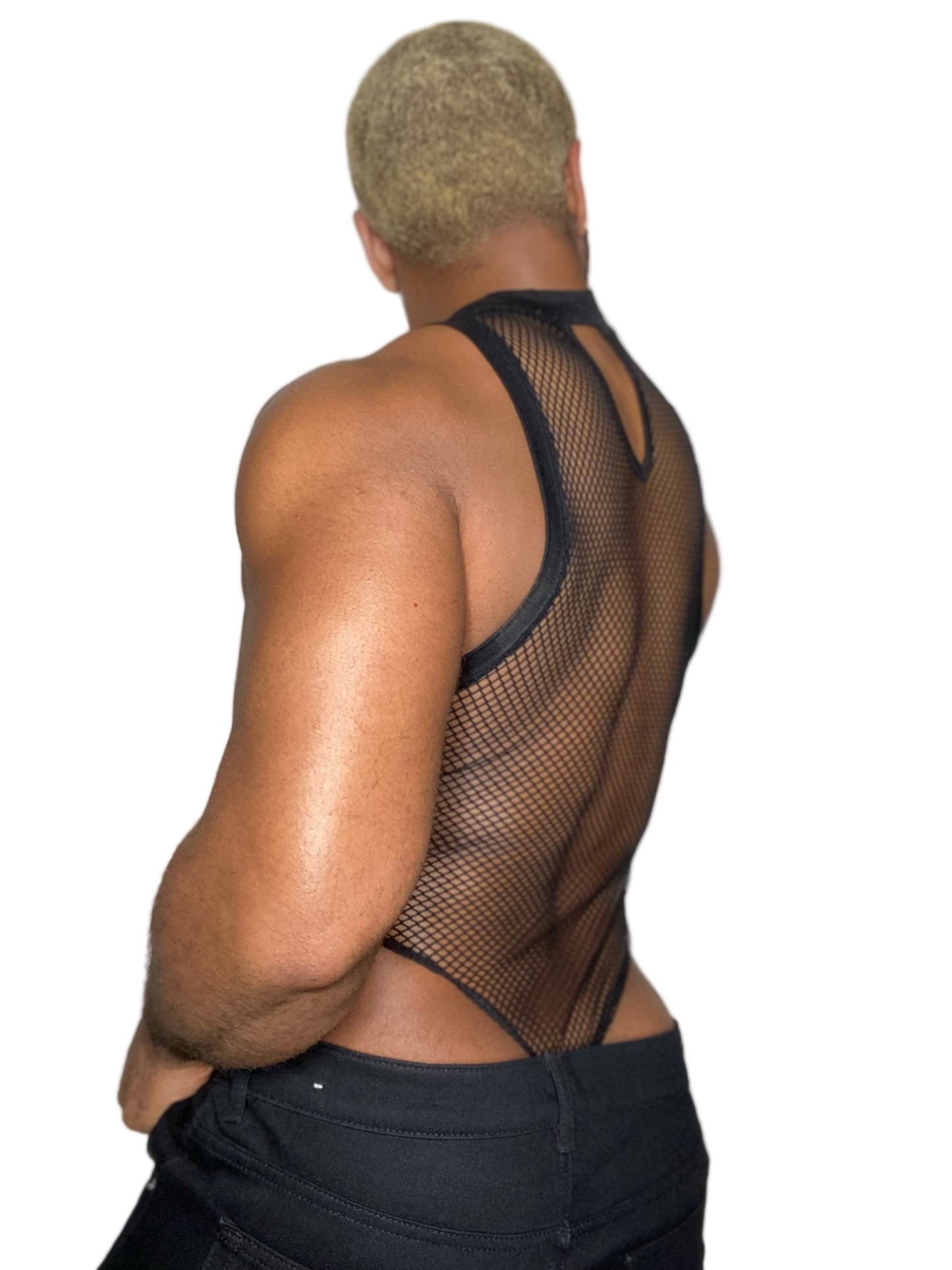 Mock Neck Mesh Body Suit