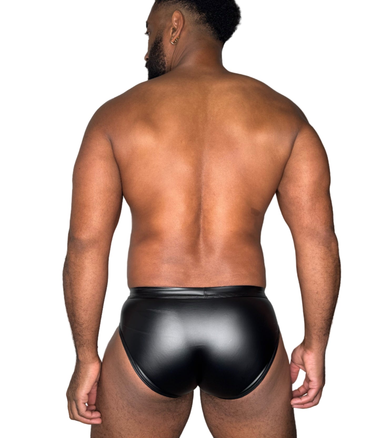 Studded Faux Leather Brief