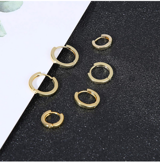 3 Pairs Small Hoop Earrings Set