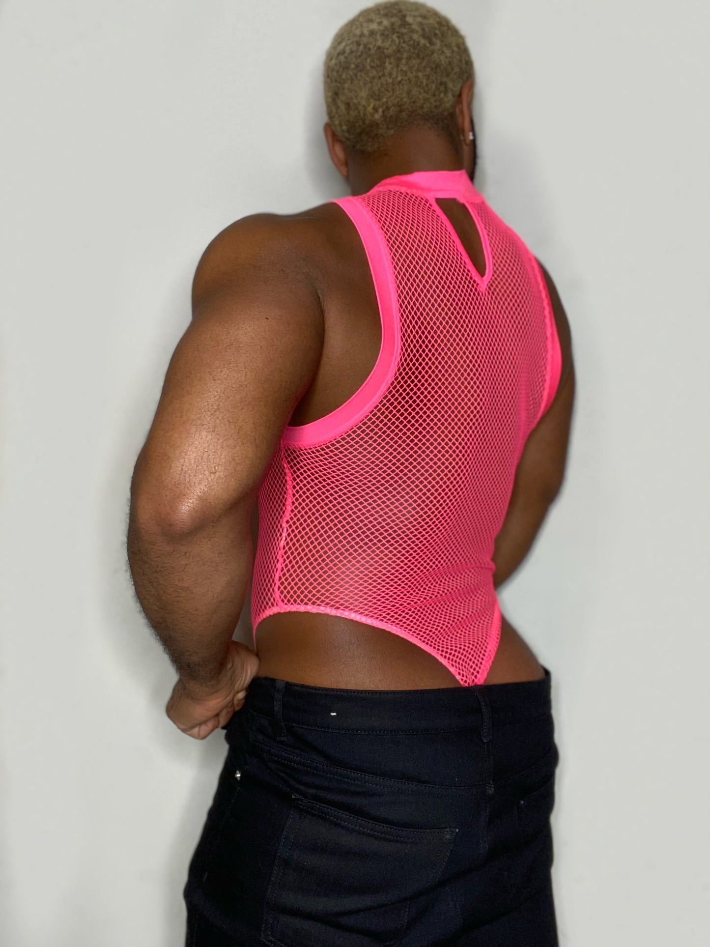 Mock Neck Mesh Body Suit